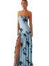 Peppermayo Floral Blue Black Casual Dress Size 2 - photo 1