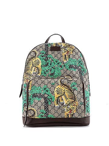 Gucci Zip Pocket Backpack Bengal Print GG Coated Canvas Medium (view 1)