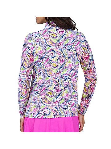 IBKUL Massie Hot Pink/Yellow  Long Sleeve Top (view 2)