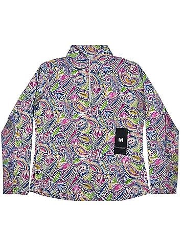 IBKUL Massie Hot Pink/Yellow  Long Sleeve Top (view 1)