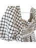 Self-Portrait 100% Polyester Checkered-gingham Black White Casual Dress Size 0 - photo 6