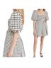 Self-Portrait 100% Polyester Checkered-gingham Black White Casual Dress Size 0 - photo 3