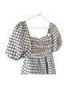 Self-Portrait 100% Polyester Checkered-gingham Black White Casual Dress Size 0 - photo 4