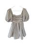 Self-Portrait 100% Polyester Checkered-gingham Black White Casual Dress Size 0 - photo 1
