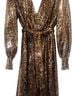 MSGM 100% Polyester Animal Print Leopard Print Brown Cocktail Dress Size 4 - photo 5
