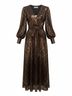 MSGM 100% Polyester Animal Print Leopard Print Brown Cocktail Dress Size 4 - photo 3