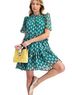 Easel 100% Polyester Graphic Green Casual Dress Size 1X - photo 1
