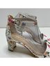 Nine West Floral Multi Color White Heels Size 8 1/2 - photo 3