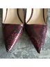 Escada 100% Leather Snake Print Burgundy Heels Size EU 40 - photo 6
