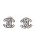 Chanel CC Stud Earrings Metal with Crystals One size - photo 1