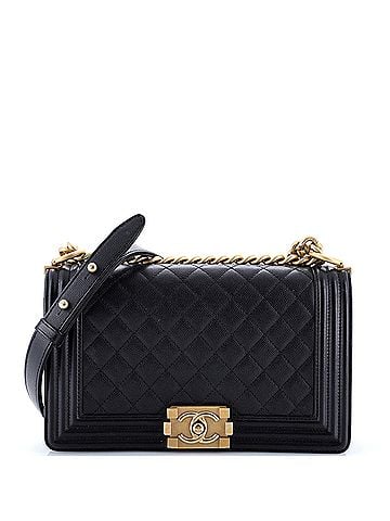 Chanel Boy Flap Bag Quilted Caviar Old Medium (view 1)