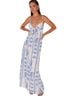 Peppermayo Floral Stripes White Blue Casual Dress Size 10 - photo 1