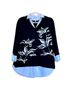 Chico's Floral Black White Sweater Vest Size M - photo 1