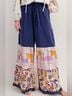 Easel 100% Rayon Graphic Floral Blue Pink Purple Multi Color Yellow Casual Pants Size S - photo 9