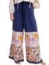 Easel 100% Rayon Graphic Floral Blue Pink Purple Multi Color Yellow Casual Pants Size S - photo 1