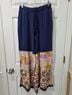Easel 100% Rayon Graphic Floral Blue Pink Purple Multi Color Yellow Casual Pants Size S - photo 4