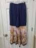 Easel 100% Rayon Graphic Floral Blue Pink Purple Multi Color Yellow Casual Pants Size S - photo 3