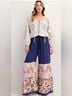 Easel 100% Rayon Graphic Floral Blue Pink Purple Multi Color Yellow Casual Pants Size S - photo 7