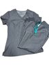 FIGS Gray Short Sleeve Blouse Size XS (petite) - photo 1
