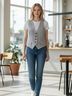 Old Navy Stripes Gray White Vest Size M - photo 3