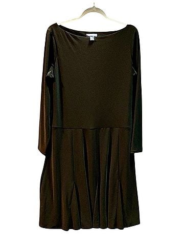 Chaps Classic Black Long Sleeve Dress Casual Dress (view 1)