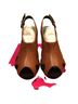 Anthropologie Print Brown Blue Wedges Size 9 - photo 1