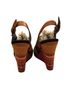Anthropologie Print Brown Blue Wedges Size 9 - photo 2