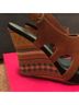 Anthropologie Print Brown Blue Wedges Size 9 - photo 6