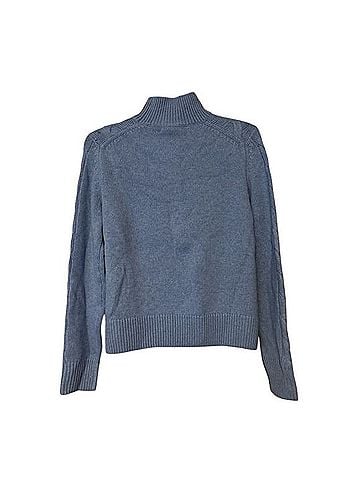 Aqua Cashmere Cable Knit Mock Neck Sweater Cashmere Pullover Sweater (view 2)