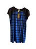 Needle & Thread 100% Polyester Checkered-gingham Blue Black Casual Dress Size L - photo 1