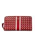 Tory Burch 100% Leather Graphic Stripes Red Leather Wallet One size - photo 1