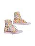 Coach 100% Canvas White Pink Yellow Sneakers Size 9 1/2 - photo 1