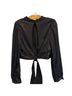 Astr 100% Polyester Jacquard Black Long Sleeve Blouse Size XL - photo 2