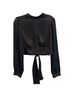 Astr 100% Polyester Jacquard Black Long Sleeve Blouse Size XL - photo 1