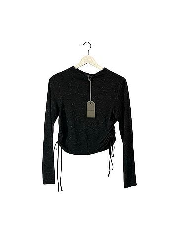 ALLSAINTS Beta Black Shimmer  Long Sleeve Top (view 2)