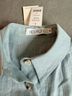Hevron Blue Sleeveless Button-Down Shirt Size M - photo 3