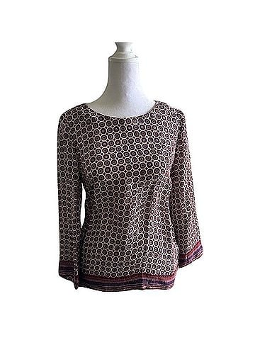 J.Crew Collection Cafe Dot Disk Capri Silk 3/4 Sleeve Blouse (view 1)