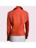 Theory 100% Leather Solid Orange Leather Jacket Size M - photo 2
