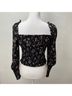 Reformation 100% Viscose 100% Viscose Floral Black Long Sleeve Blouse Size M - photo 5