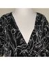 Astr 100% Polyester Floral Black White Short Sleeve T-Shirt Size XL - photo 4