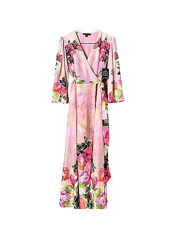 Boston Proper watercolor wrap maxi dress Cocktail Dress (view 2)