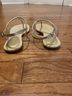 Schutz 100% Raffia Gold Sandals Size 5 1/2 - photo 3