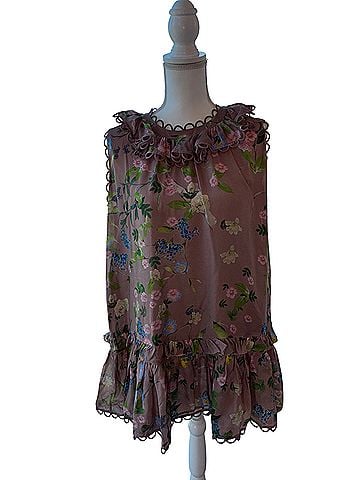 Cynthia Rowley Mauve Floral Ruffle Dress Casual Dress (view 1)