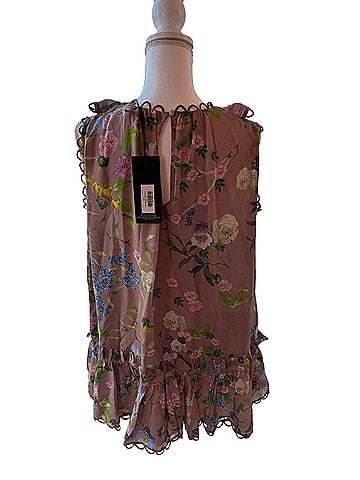 Cynthia Rowley Mauve Floral Ruffle Dress Casual Dress (view 2)