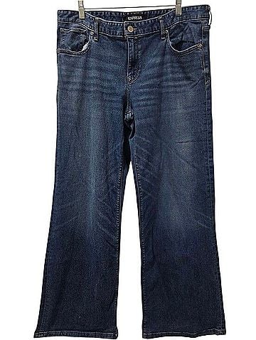 Express Super Wide Leg Low Rise Jeans (view 2)