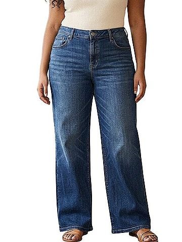 Express Super Wide Leg Low Rise Jeans (view 1)