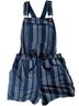 No Boundaries Stripes Blue White Silver Overall Shorts Size XS - photo 1