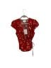 Reformation 100% Viscose Floral Red Short Sleeve Blouse Size 4 - photo 1