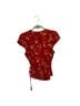 Reformation 100% Viscose Floral Red Short Sleeve Blouse Size 4 - photo 2