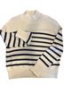 360 Sweater 100% Cotton Stripes White Turtleneck Sweater Size S - photo 4